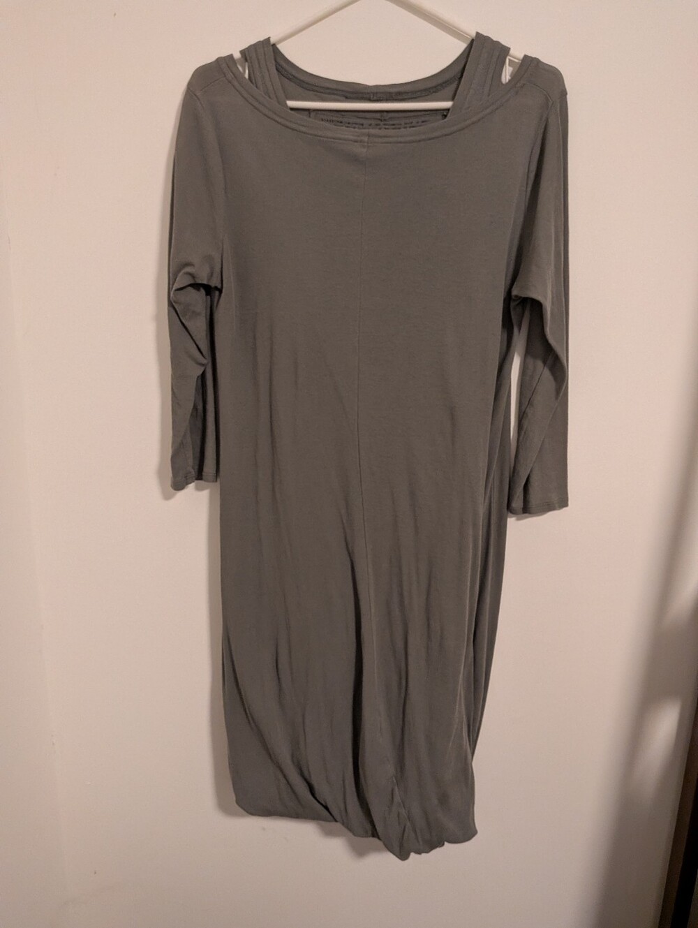 Rundholz Olive Grey Cotton Bubble Dress + Leggings Set | Lagenlook